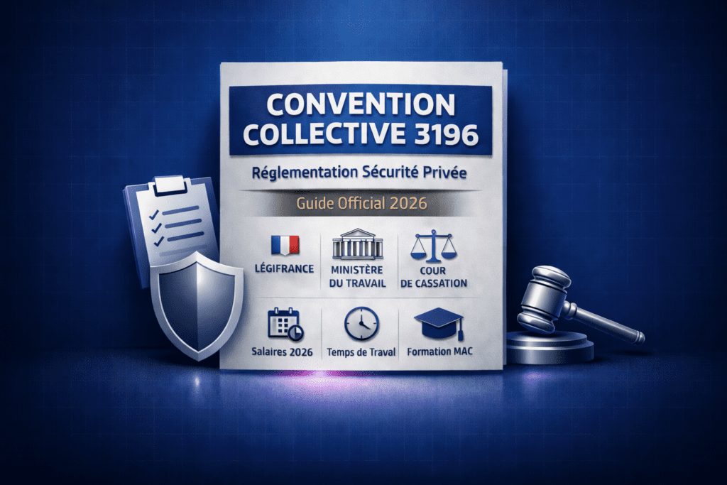 Guide 2026 de la convention collective sécurité privée (IDCC 1351) : salaires minima, primes, temps de travail, formation MAC, jurisprudence