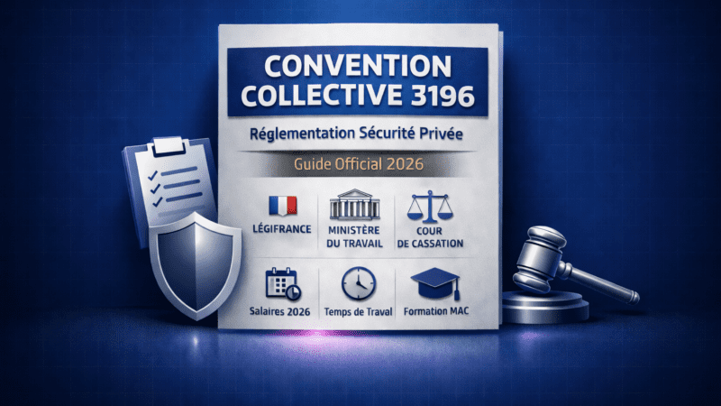 Guide 2026 de la convention collective sécurité privée (IDCC 1351) : salaires minima, primes, temps de travail, formation MAC, jurisprudence