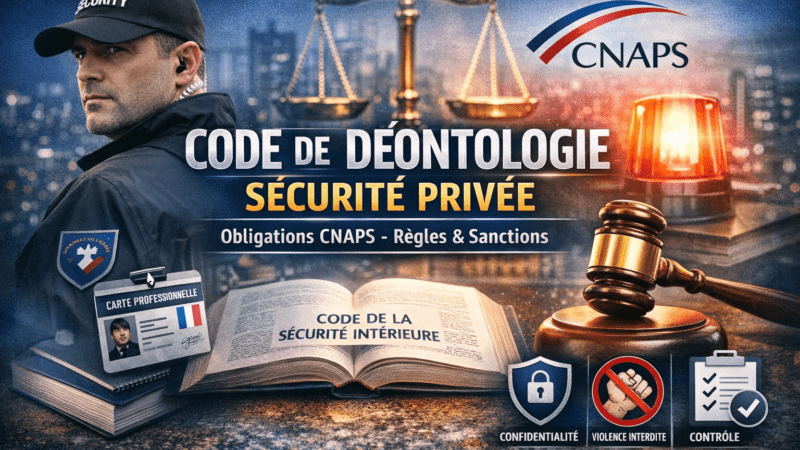 Code de déontologie sécurité privée (CNAPS) : règles et obligations