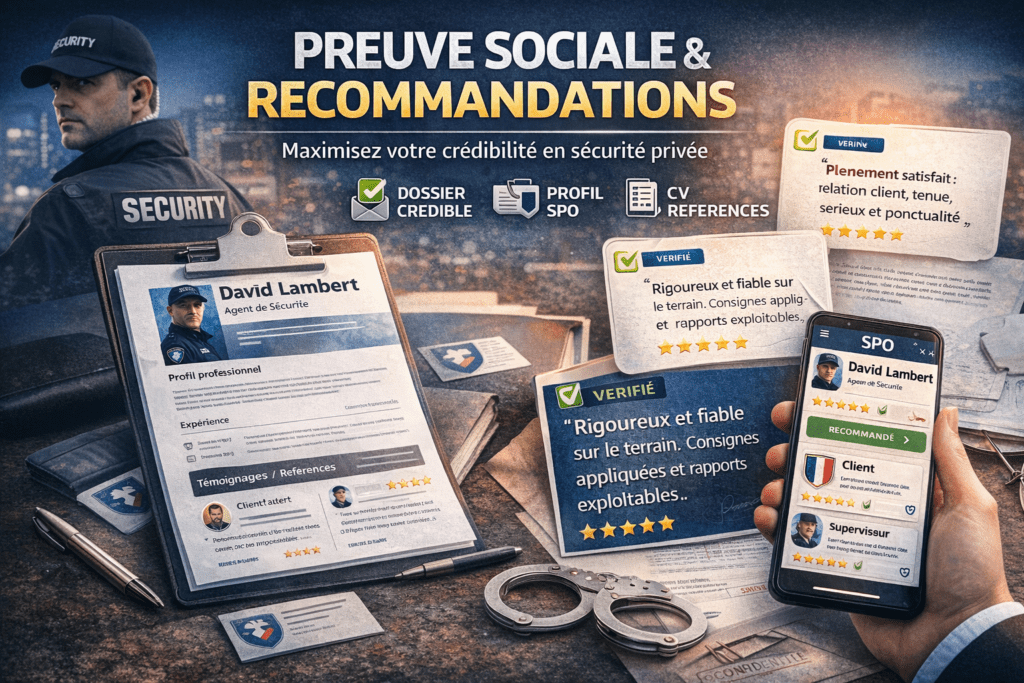 Recommandations sécurité privée : preuve sociale pour recruteur