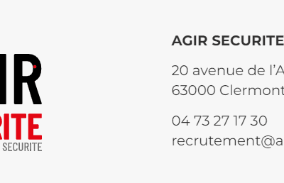 Offre d'emploi Agent de Sécurité (H/F) - Agir Sécurité - Brioude