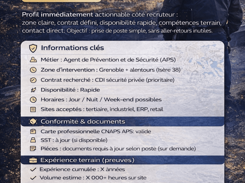 APS — CDI — Isère (38) — planning jour
