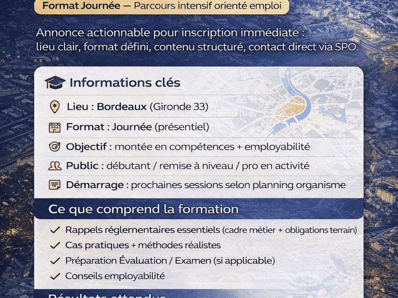 Formation SSIAP 1 — Bordeaux (33) — session prochaine