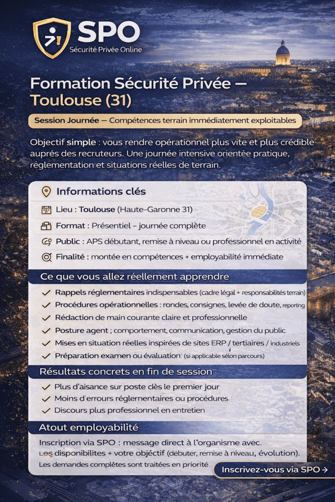 Formation SSIAP 1 — Toulouse (31) — format intensif