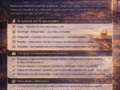 Formation SSIAP 1 — Nantes (44) — session mensuelle